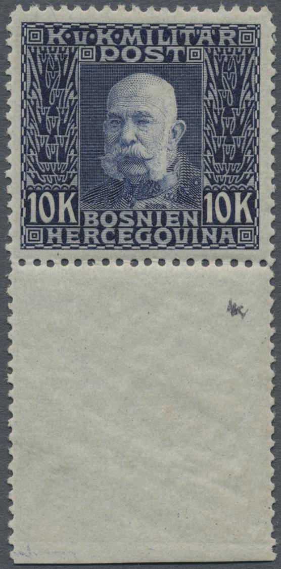 ** Bosnien Und Herzegowina (Österreich 1879/1918): 1914, Franz Joseph 10 Kr. Violettblau Auf Grau Vom Unteren Bog - Bosnia And Herzegovina