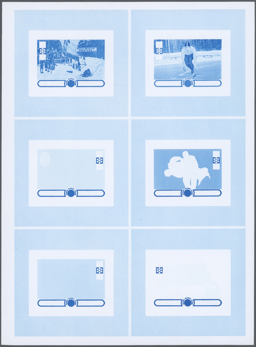 ** Thematik: Olympische Spiele / Olympic Games: 1971, SAPPORO '72 - 8 Items; Ajman, Collective, Progressive Plate Proofs - Other & Unclassified