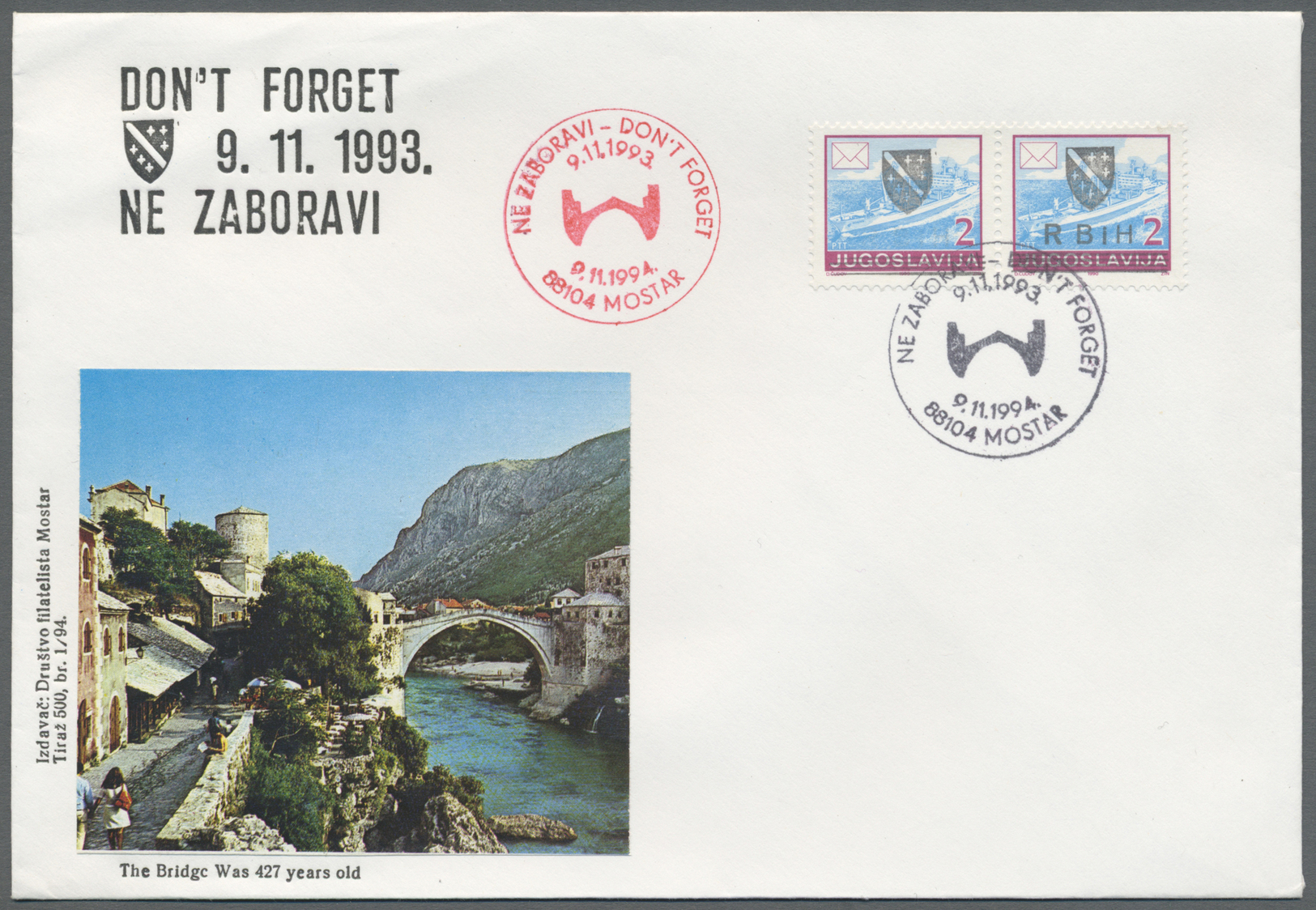**/Br Bosnien Und Herzegowina - Kroatische Post (Mostar): OST-MOSTAR: 1994, Lot Of 11 Stamps (partly Pairs) Incl. Va - Bosnia And Herzegovina