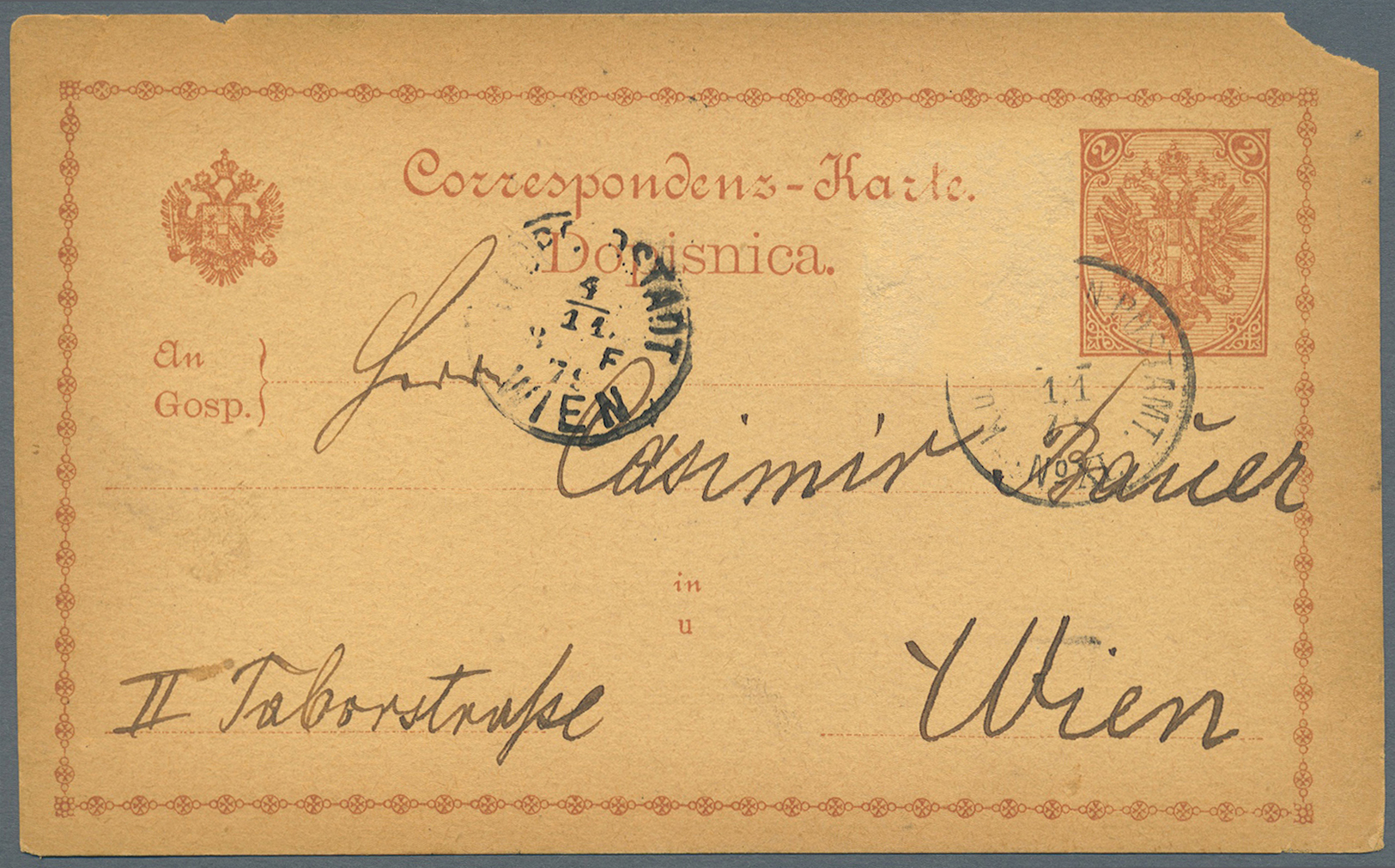 GA Bosnien Und Herzegowina - Stempel: 1879: ETAPPENPOSTAMT No XI 1/11/79 Auf 2 Kreuzer Ganzsachenpostkarte (abgef - Bosnie-Herzegovine