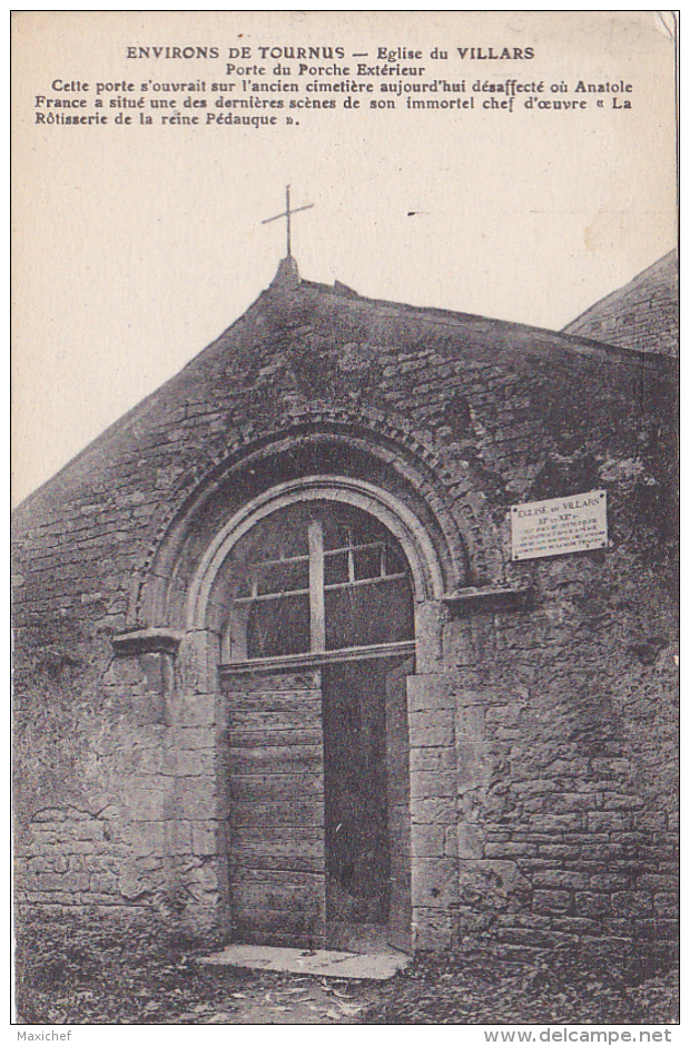 Environs De Tournus - Eglise Du Villars - Porte Du Porche Extérieur -  Texte D'explication Historique - Pas Circ - Autres & Non Classés