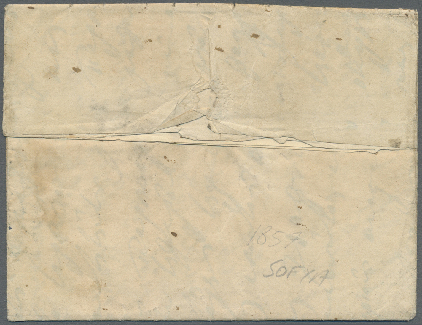 Br Bulgarien - Vorphilatelie: 1857, "AN CANIB-I POSTA-I SOFYA" On Folded Envelope With Content, Clear Prefilateli - ...-1879 Préphilatélie