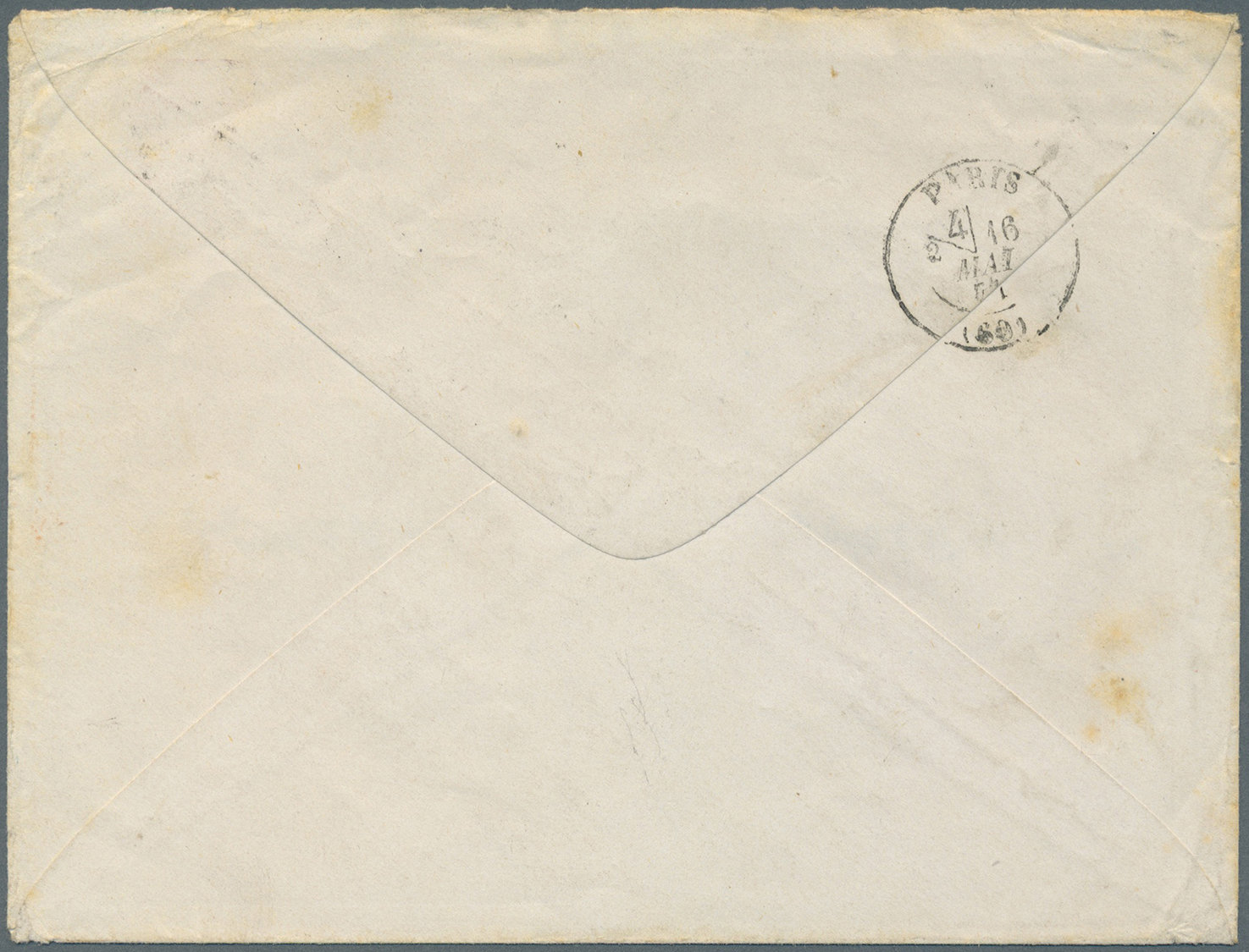 Br Bulgarien: 1874, EXTREMELY RARE FRENCH INCOMING MAIL: Envelope Bearing France Ceres 4x 25 C Blue All Tied By N - Covers & Documents