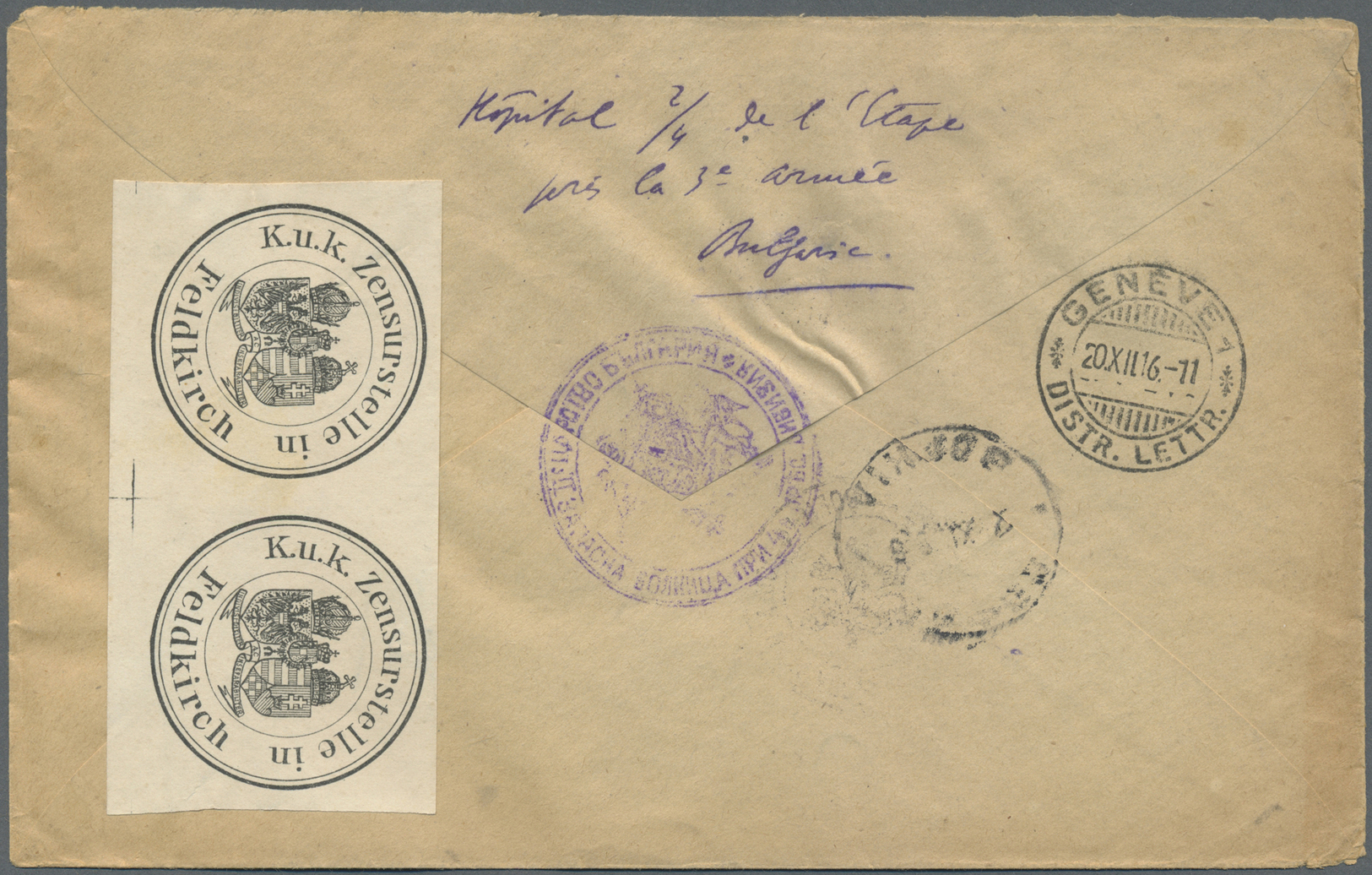 Br Bulgarien - Besonderheiten: 1916. Registered Military Envelope Written From The '3rd Army, Bulgaria' Addressed - Autres & Non Classés