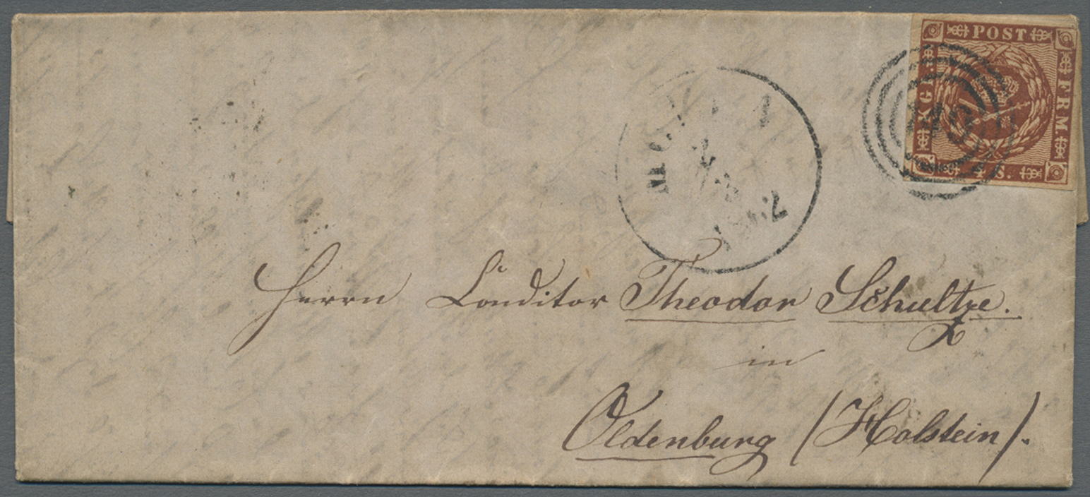 Br Dänemark: 1859-62: Drei Kleine Briefe Gebraucht Im Heutigen Norddeutschland, Mit 1) Briefkuvert 1860 Von Lübec - Covers & Documents