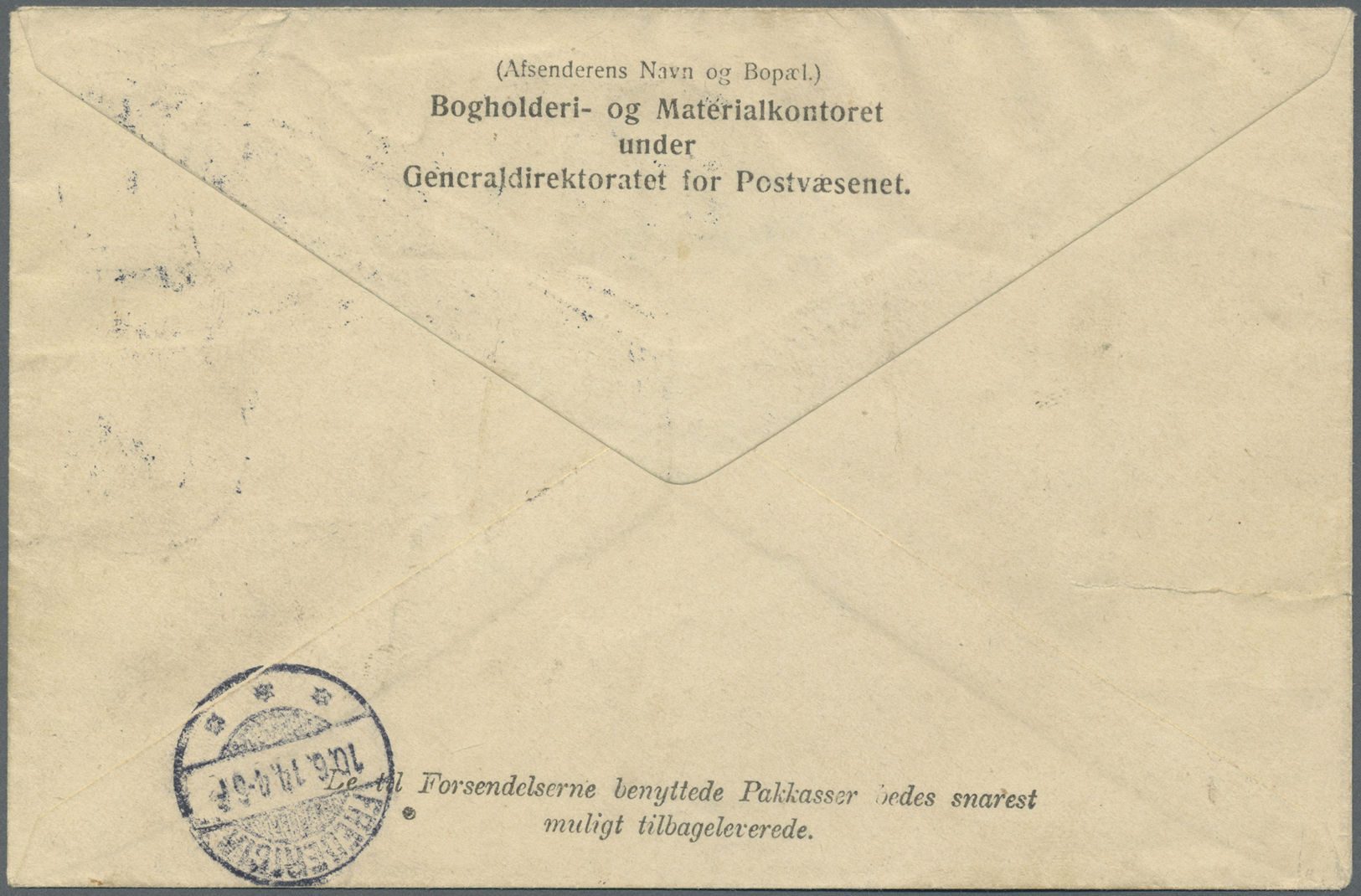 Br Dänemark: 1912, Waagrechtes Paar 5 Kronen "Zentralpostamt" Sowie Christian V: 2x 20 Ö, 1 Kr. Und 2 Kr. Auf Pak - Covers & Documents