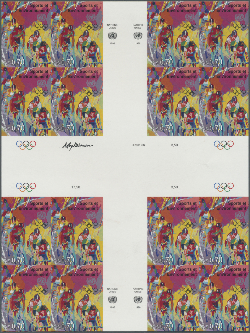 ** Thematik: Olympische Spiele / Olympic Games: 1996, UNO Geneva. Imperforate Cross Gutter Block Of 4 Blocks Of 4 For Th - Other & Unclassified