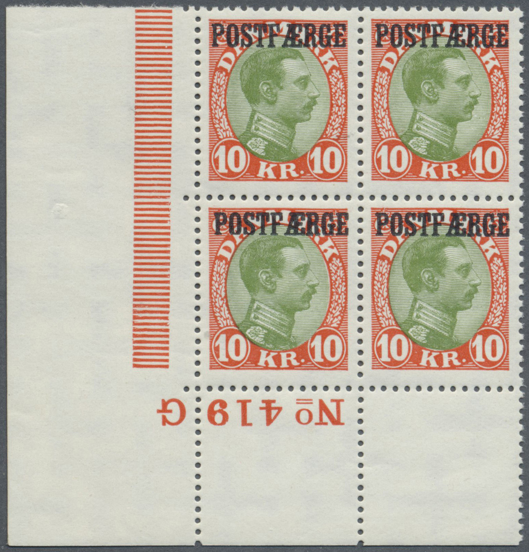 **/ Dänemark - Postfähremarken: 1930, Freimarken König Christian X. 10 Kr. Mit Aufdruck 'POSTFAERGE' Im Einwandfre - Other & Unclassified