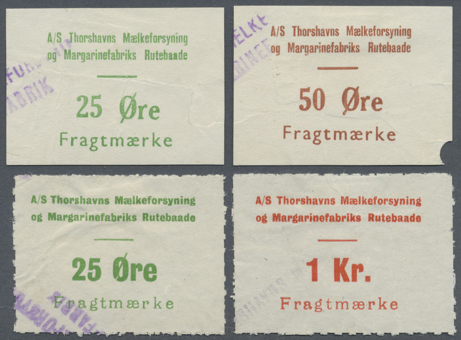 O/* Dänemark - Färöer: 1935/1940 (ca.), Unusual Group With Ten Different FREIGHT STAMPS ('Fragtmærke') Incl. Diffe - Féroé (Iles)