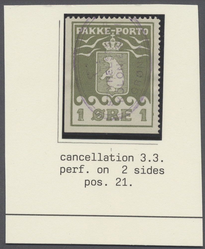 O Dänemark - Grönländisches Handelskontor: 1915, Lot Von 7 Stücken "1 Öre (gez. L 11¼)", Versch. (Teil-)Zähnunge - Other & Unclassified