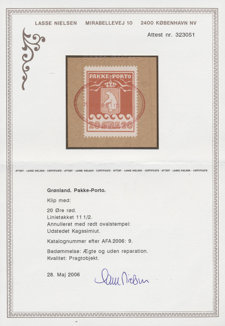 Brrst Dänemark - Grönländisches Handelskontor: 1915, 20 Öre Auf Briefstück Mit Rotem Ovalstempel "Udstedet Kagssimiu - Other & Unclassified