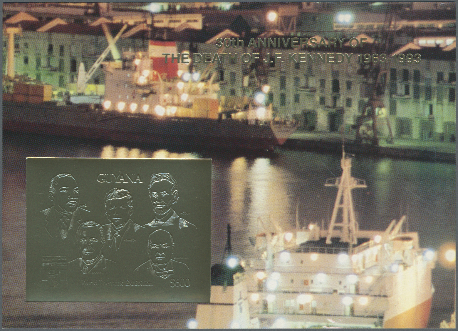 ** Thematik: Persönlichkeiten - Kennedy / personalities - Kennedy: 1993, International Stamp Exhibition Genova'92 GOLD a