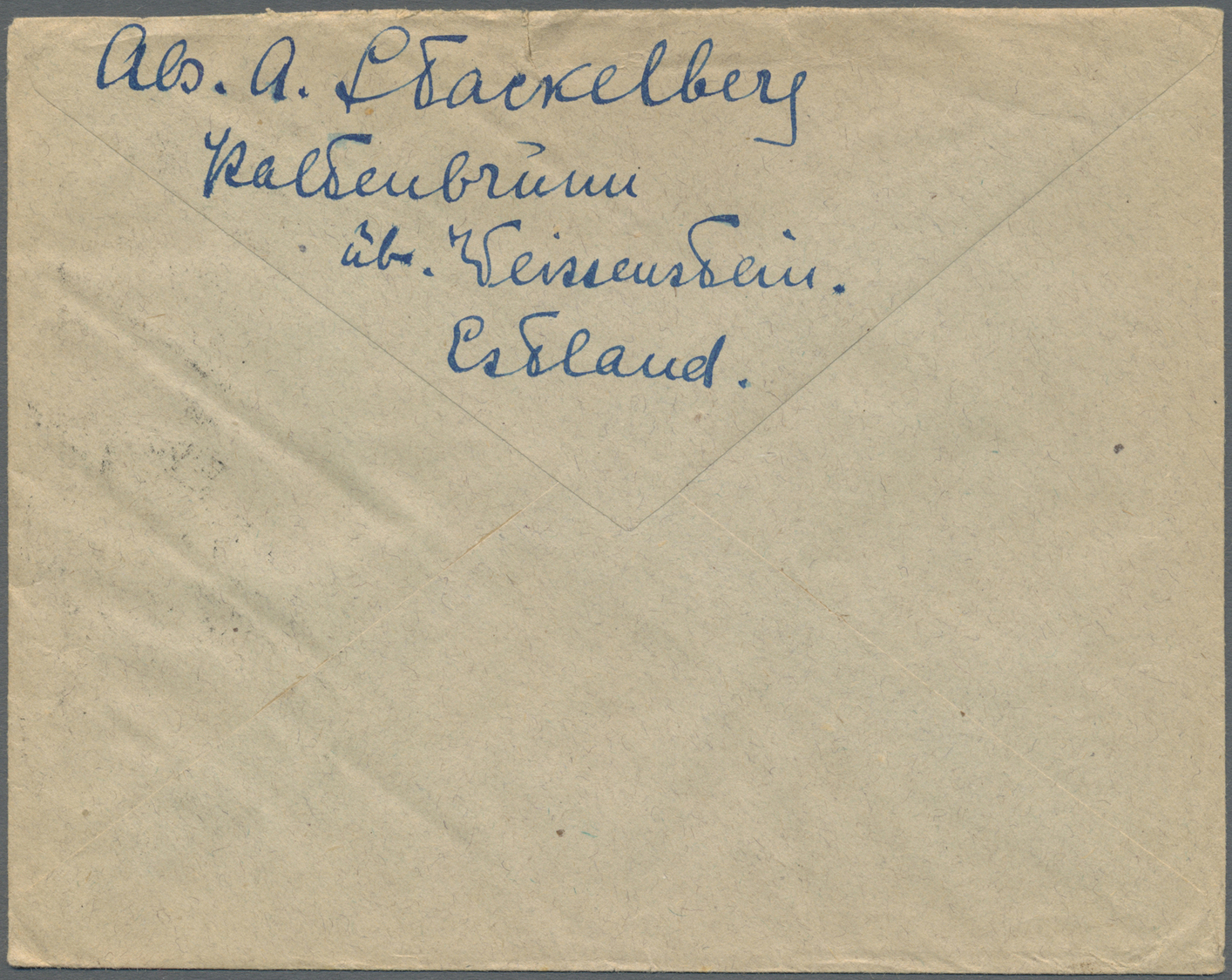 Br Estland: 1919/1922, three covers and one souvenier postcard with local postmaster perforation stamps from PAID