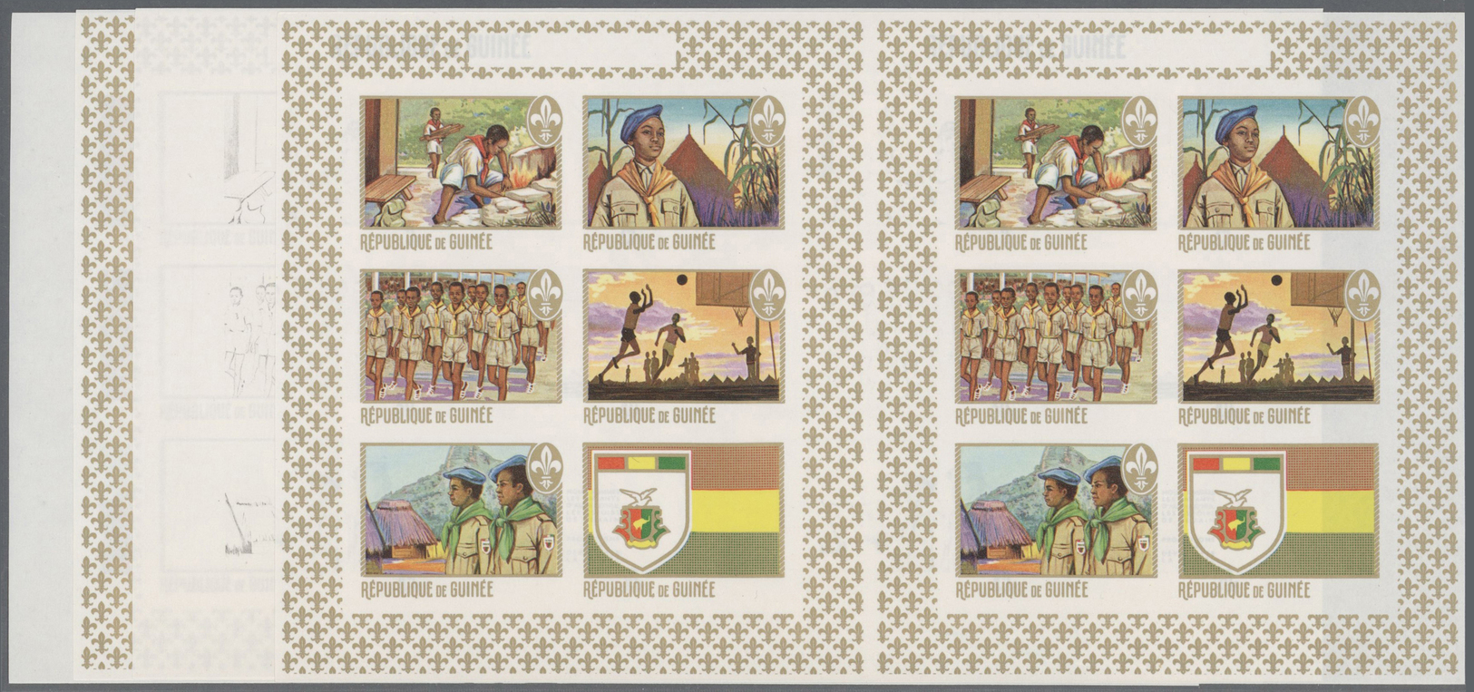 ** Thematik: Pfadfinder / Boy Scouts: 1969, Guinea. Collective, Progressive Proof (8 Phases) For The Miniature Sheet Of  - Other & Unclassified