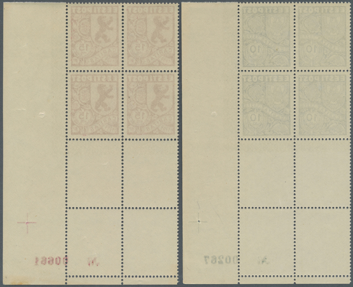 /** Estland: 1939, Gemeinschaftshilfe (Ühisabi)/ (IV): Wappen Der Kreise, Postfrische Luxus-Eckrand-Viererblocks 1 - Estonie