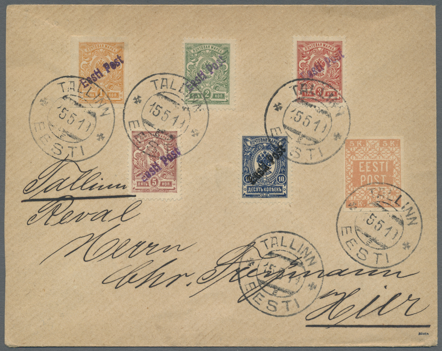 Br Estland - Lokalausgaben: Tallinn (Reval): 1919: Local Letter Mailed By Prominent Philatelist Ch. Freymann To H - Estonie