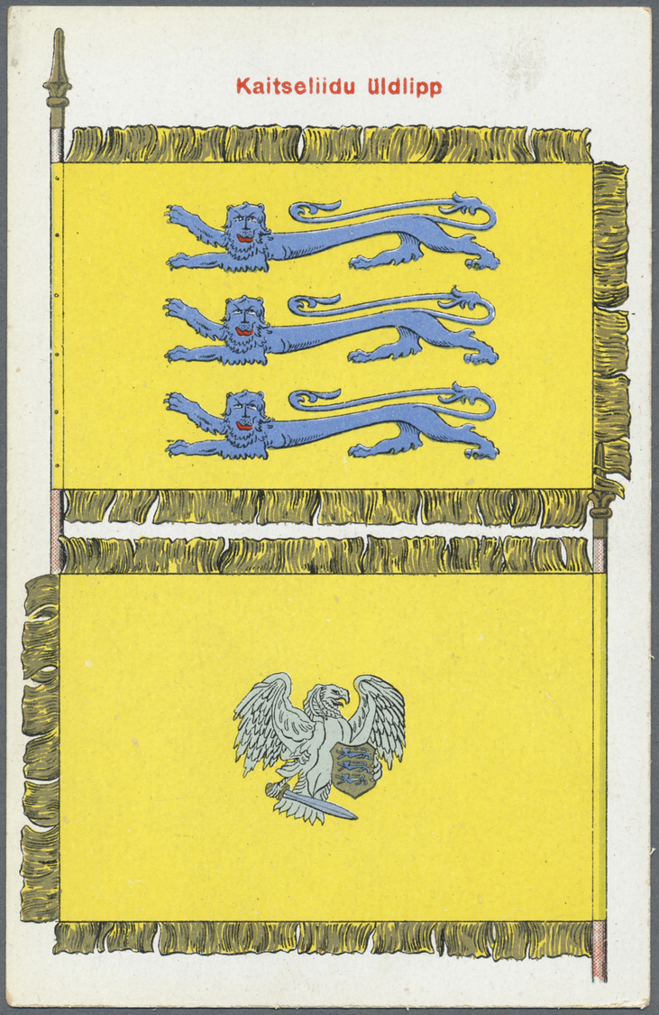 Estland - Besonderheiten: 1925. Picture postcard set of 15 unused cards showing the various flags of the Eston