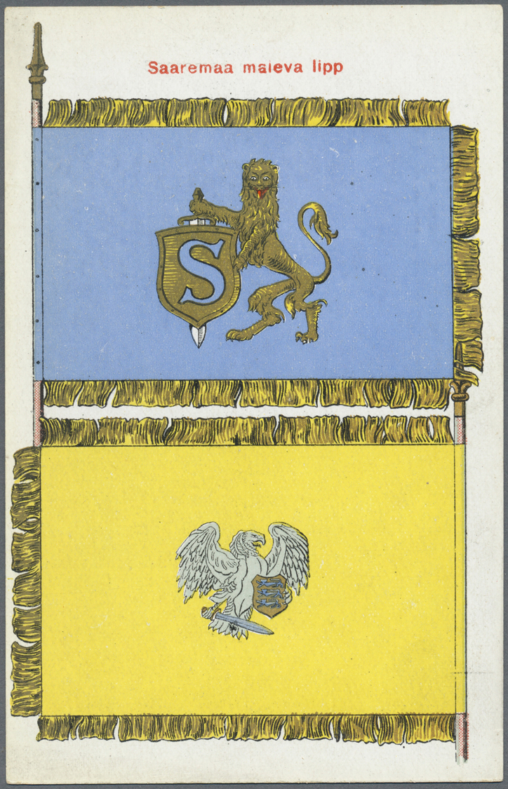 Estland - Besonderheiten: 1925. Picture postcard set of 15 unused cards showing the various flags of the Eston