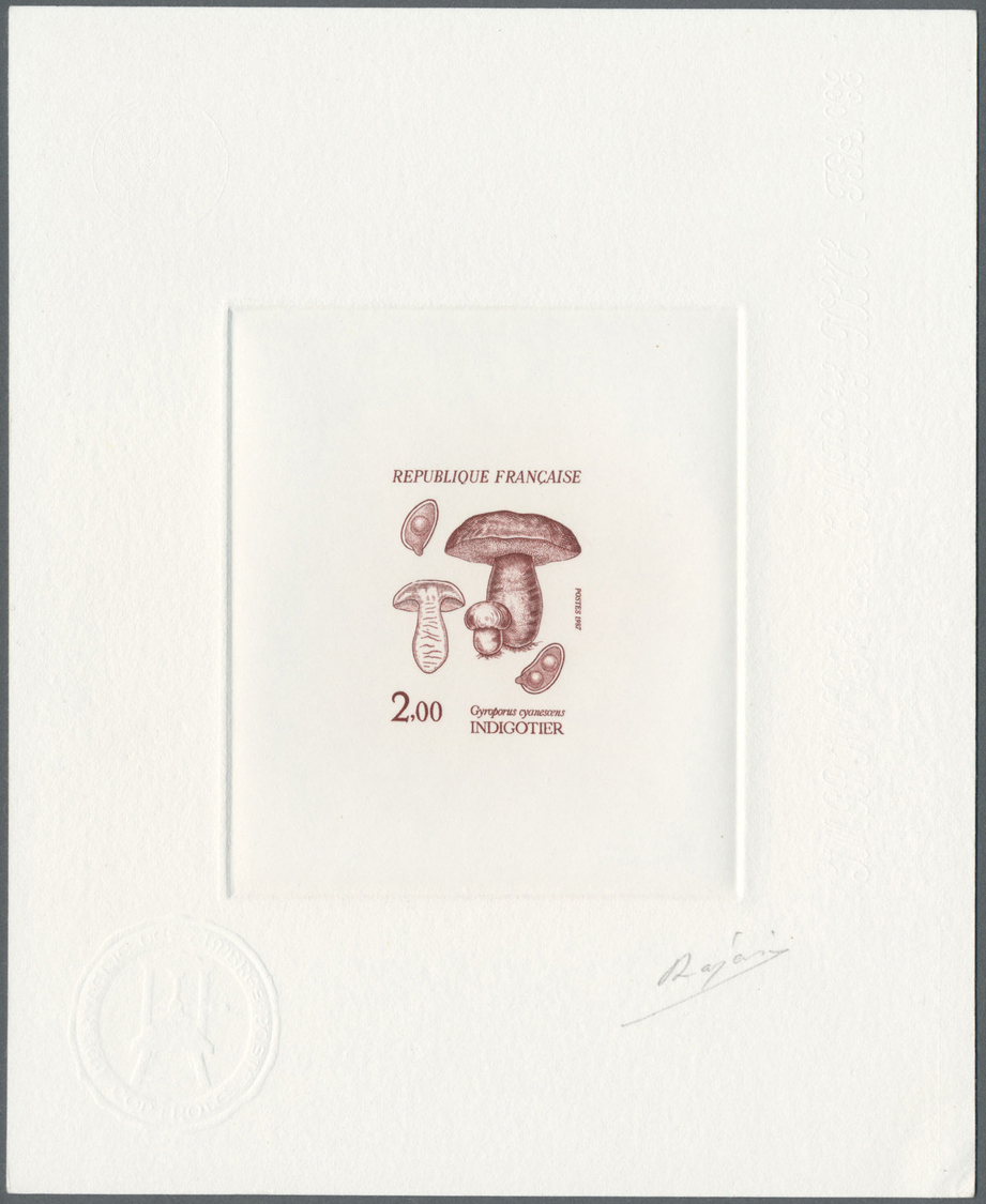 (*) Thematik: Pilze / Mushrooms: 1987, France. Lot Of 2 Times 4 Epreuves D'artiste Signée For The Complete Mushrooms Ser - Mushrooms