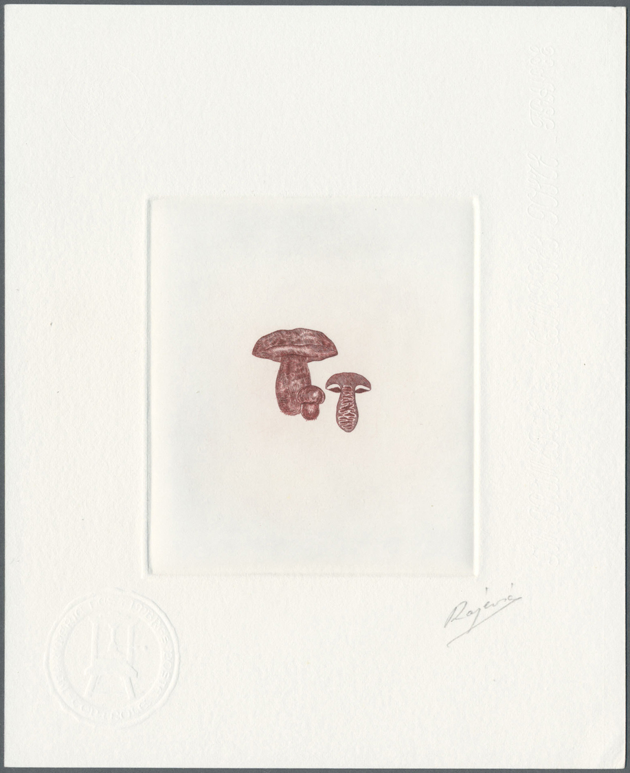 (*) Thematik: Pilze / Mushrooms: 1987, France. Lot Of 2 Times 4 Epreuves D'artiste Signée For The Complete Mushrooms Ser - Mushrooms