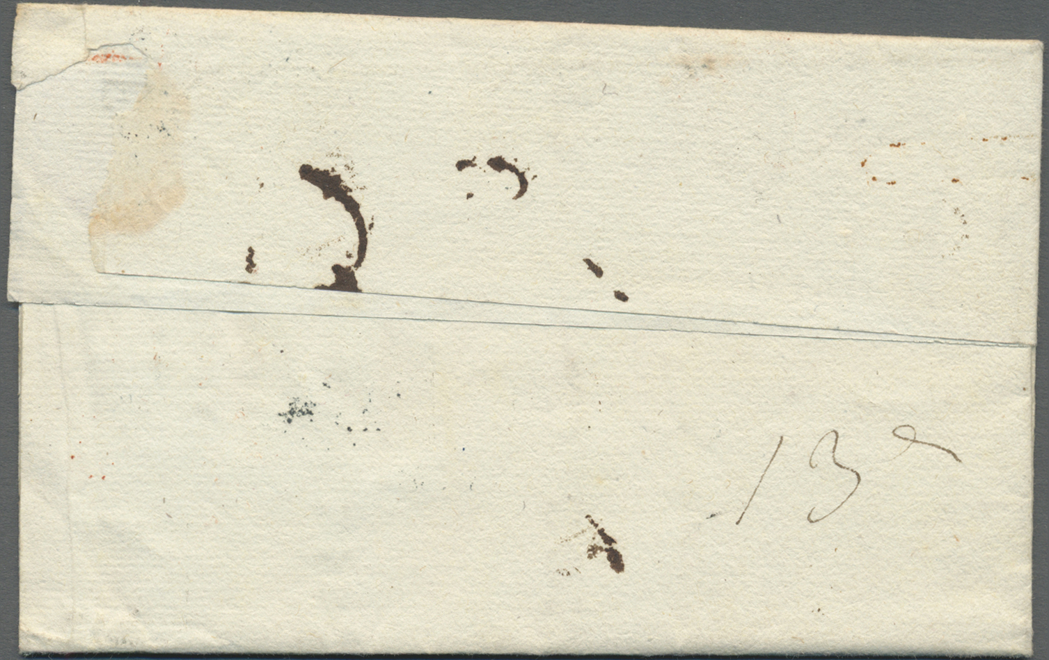 Br Frankreich - Vorphilatelie: 1799, CONSEIL DES CINQ-CENTS, Manuscript Type Double-line Together With Red Double - 1792-1815: Départements Conquis
