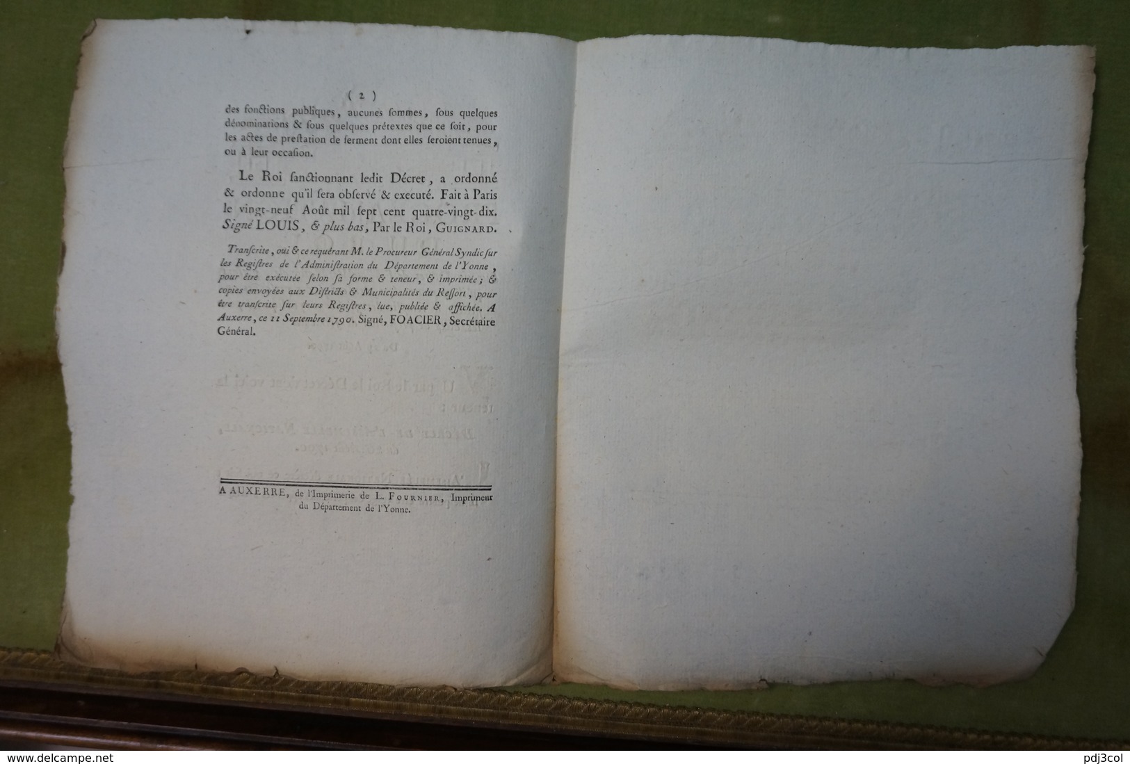 Proclamation Du Roi, Sur Un Décret De L'assemblée Nationale... Fonctions Publiques Du 29 Août 1790 - Decrees & Laws