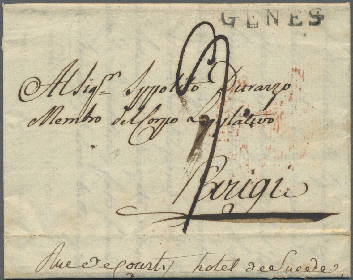 Br Frankreich - Vorphilatelie: 1806, Corps Legislatif, Complete Folded Letter Cover From "GENES" (Genova) In Ital - 1792-1815: Conquered Departments