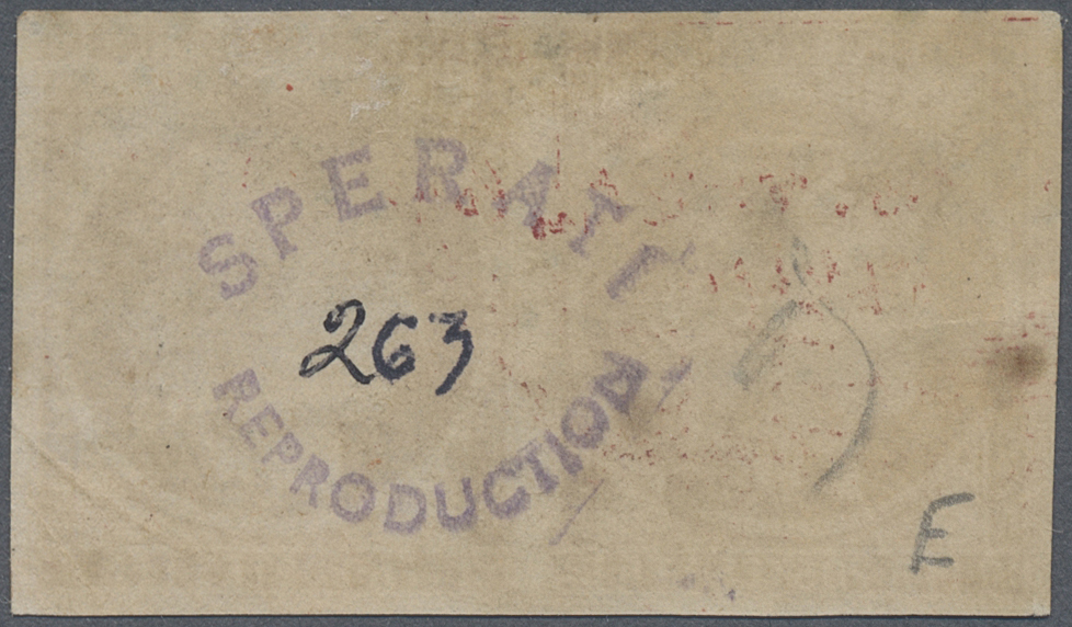 O/ Frankreich: 1849, Ceres 1 Fr. Karmin "Repub. Franc." Auf Gelblichem Papier, Gestempelte SPERATI-Fälschung Als - Used Stamps