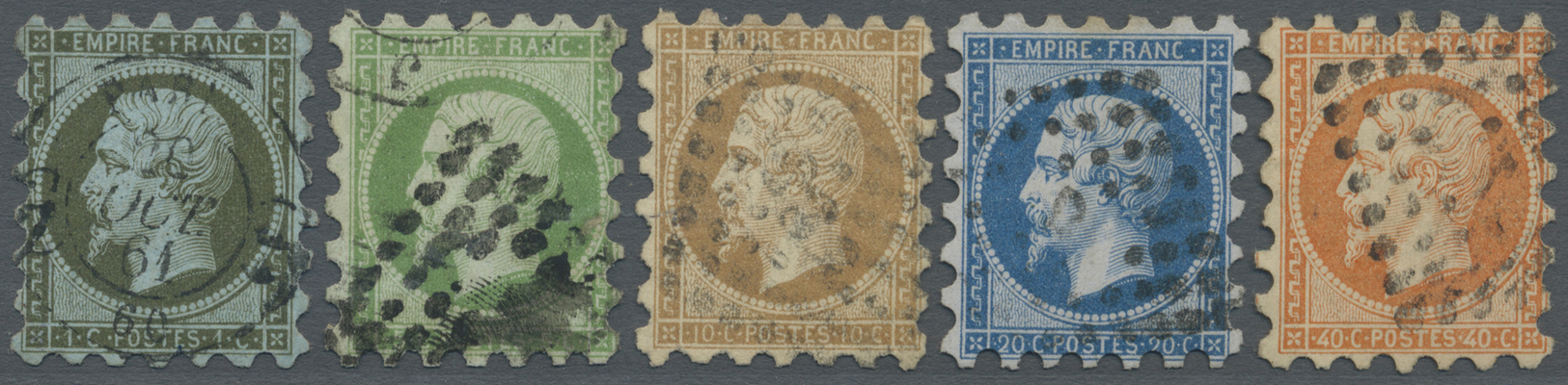 O Frankreich: 1853, Napoleon 1 C. - 40 C. With "Frères Susse" Perforation 7 1/4: 7, Used, Fine, 1 C. Signed Hofi - Used Stamps