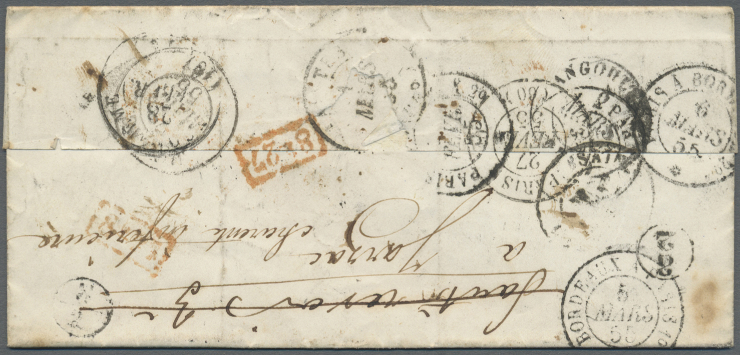 Br Frankreich: 1855, 10c. Bistre "Empire Nd", Single Franking (tiny Imperfections - Irrelevant) On Local Lettersh - Oblitérés