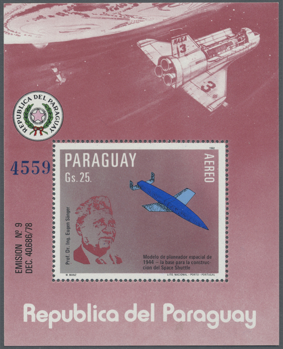 ** Thematik: Raumfahrt / Astronautics: 1983, PARAGUAY: Deutsche Raketentechnik Kompl. Satz Mit Drei Werten Jeweils Mit A - Other & Unclassified