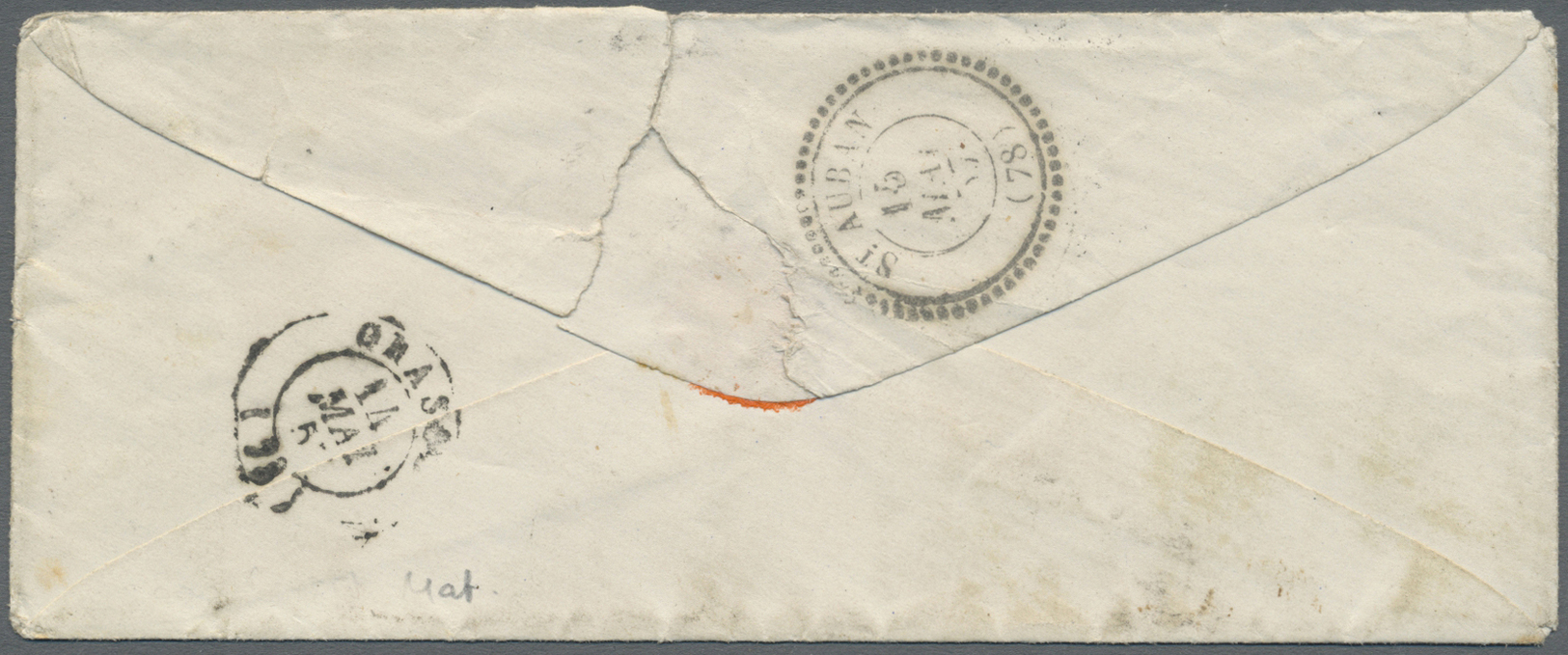 Br Frankreich: 1857, 20c. Blue "Empire Nd", Single Franking On Cover, Clearly Oblit. By Better PC "998" (Groupe L - Used Stamps