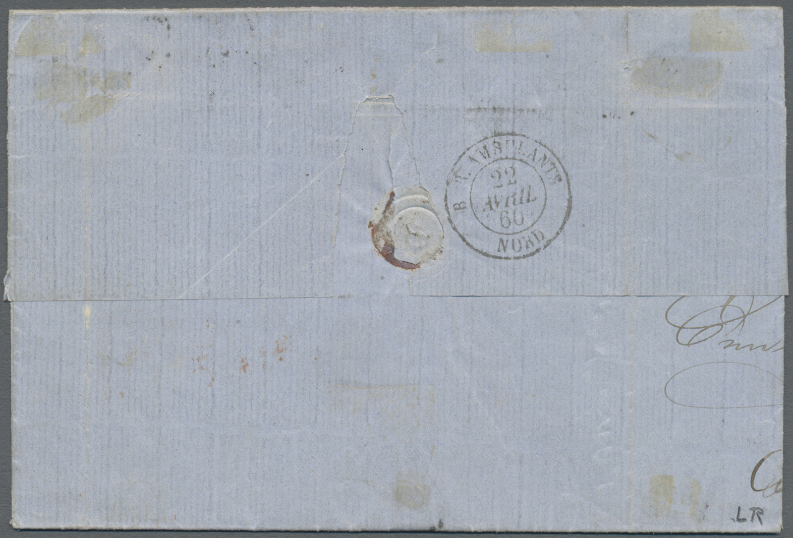 Br Frankreich: 1860, 80c. Carmine "Empire Nd", Single Franking On Lettersheet From Paris To New York, Oblit. By L - Oblitérés
