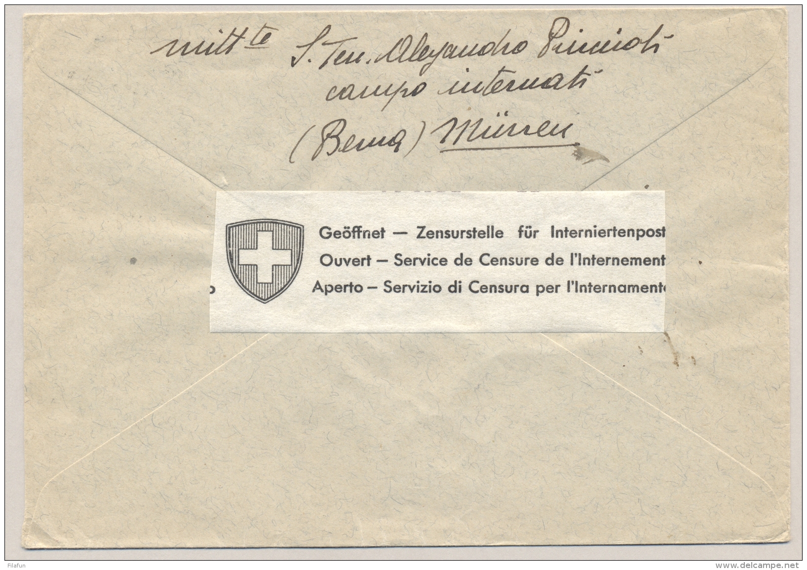 Schweiz - Ca 1943 - Free POW-mail - Geöffnet - Zensurstelle Für Interniertenpost - Documenten