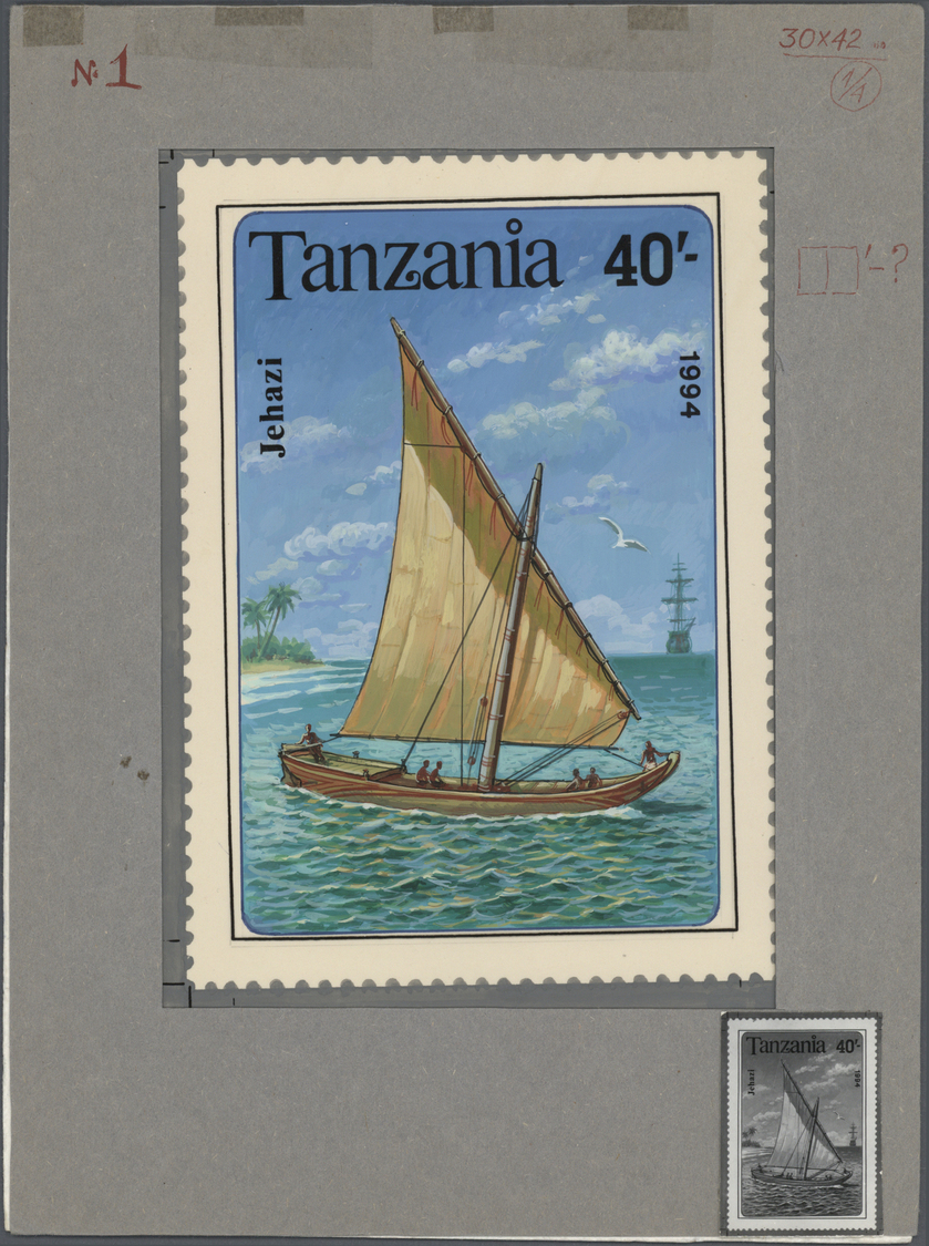 Thematik: Schiffe-Segelschiffe / Ships-sailing Ships: 1994, Tanzania. Fantastic Lot Of In All 9 Artworks For The Complet - Ships