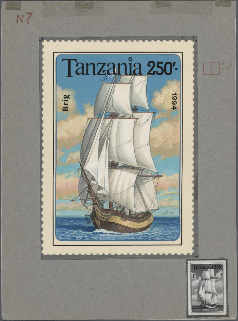 Thematik: Schiffe-Segelschiffe / ships-sailing ships: 1994, Tanzania. Fantastic lot of in all 9 artworks for the complet