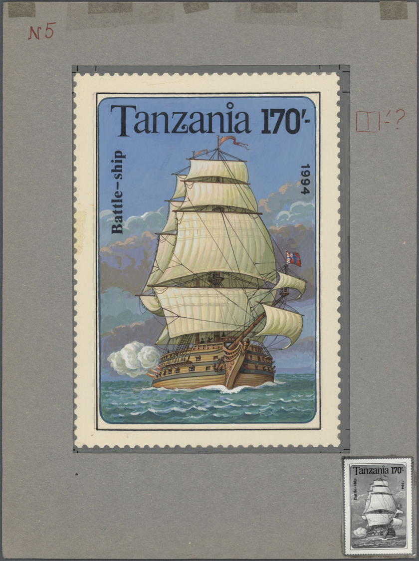 Thematik: Schiffe-Segelschiffe / ships-sailing ships: 1994, Tanzania. Fantastic lot of in all 9 artworks for the complet