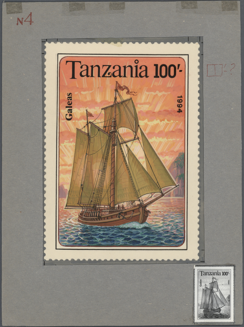 Thematik: Schiffe-Segelschiffe / ships-sailing ships: 1994, Tanzania. Fantastic lot of in all 9 artworks for the complet