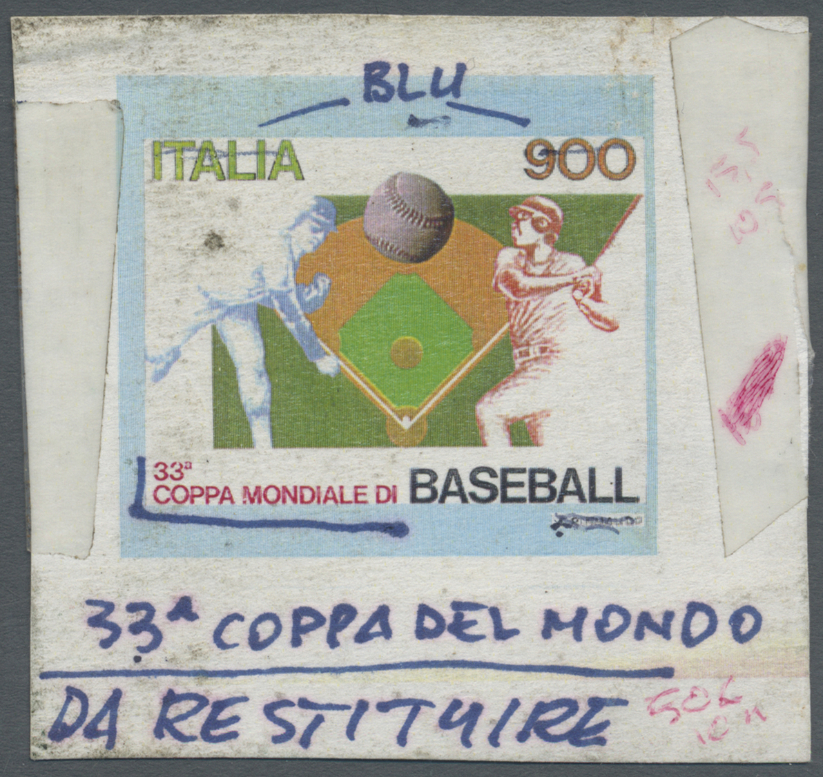 (*) Thematik: Sport-Baseball / Sport-baseball: 1998, Italy. Proof Sheet For The Issue "33rd World Baseball Cup" With Pri - Baseball