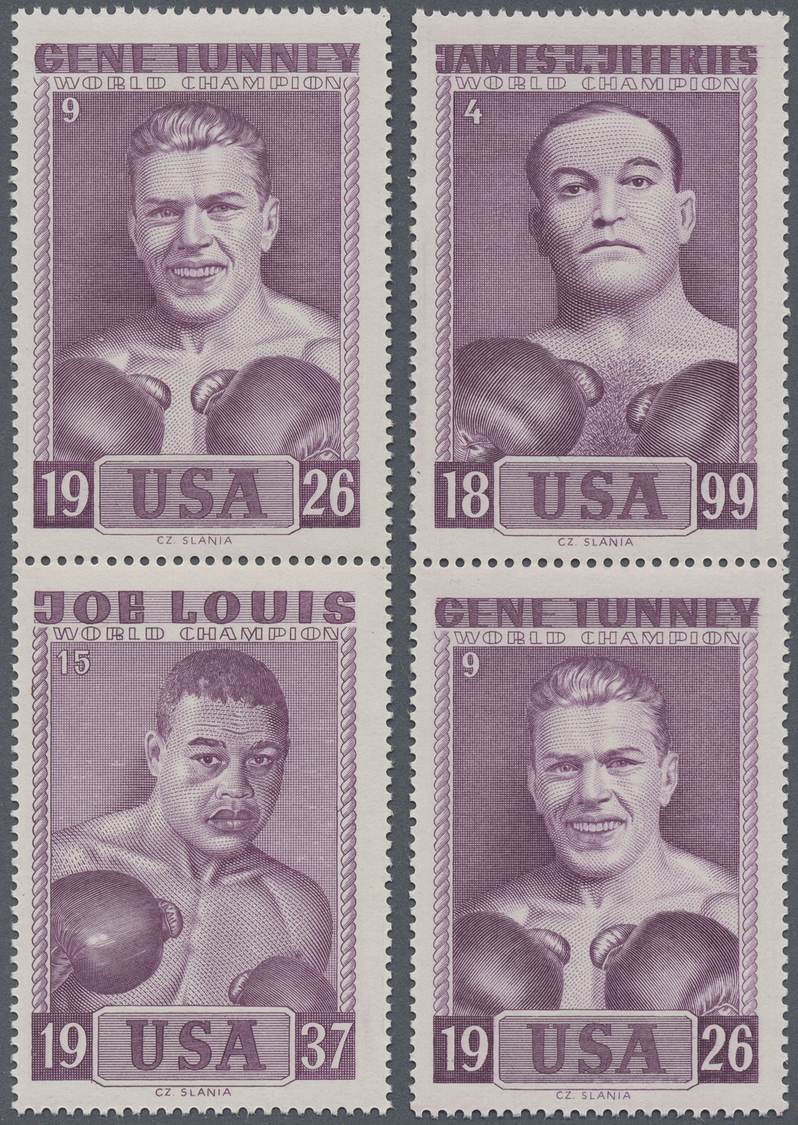 ** Thematik: Sport-Boxen / Sport-boxing: 1964, Slania Privatmarken Mit Abb. Von Box-Champions, Zwei Senkrechte Paare In  - Boxe