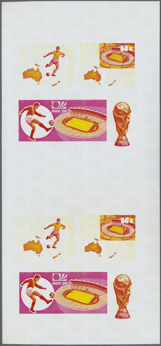 ** Thematik: Sport-Fußball / Sport-soccer, Football: 1974, SOCCER WORLD CUP CHAMPIONSHIP MUNICH '74 - 8 Items; Cook Isla - Other & Unclassified