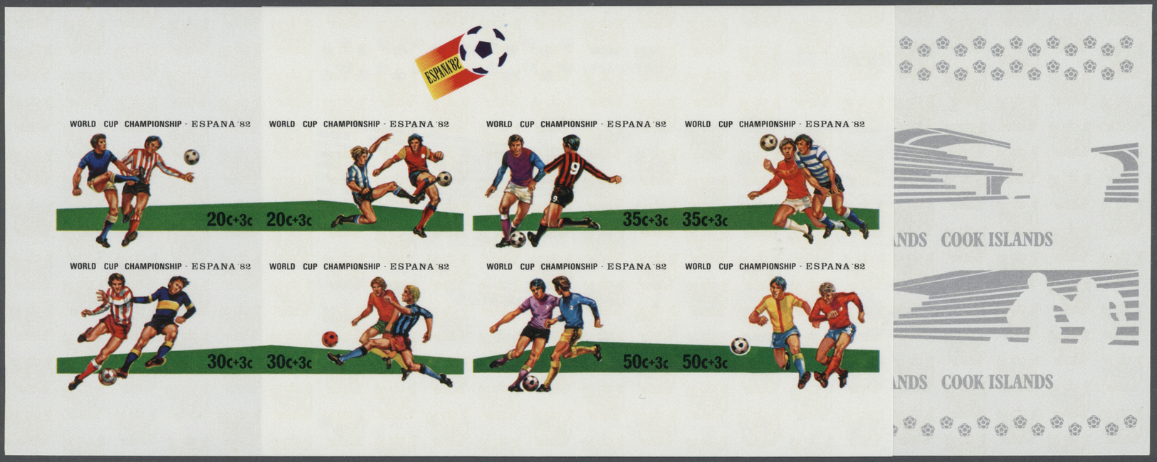 ** Thematik: Sport-Fußball / Sport-soccer, Football: 1981, SOCCER WORLD CUP SPAIN ´82, Playing Scenes - 8 Items; Cook Is - Other & Unclassified