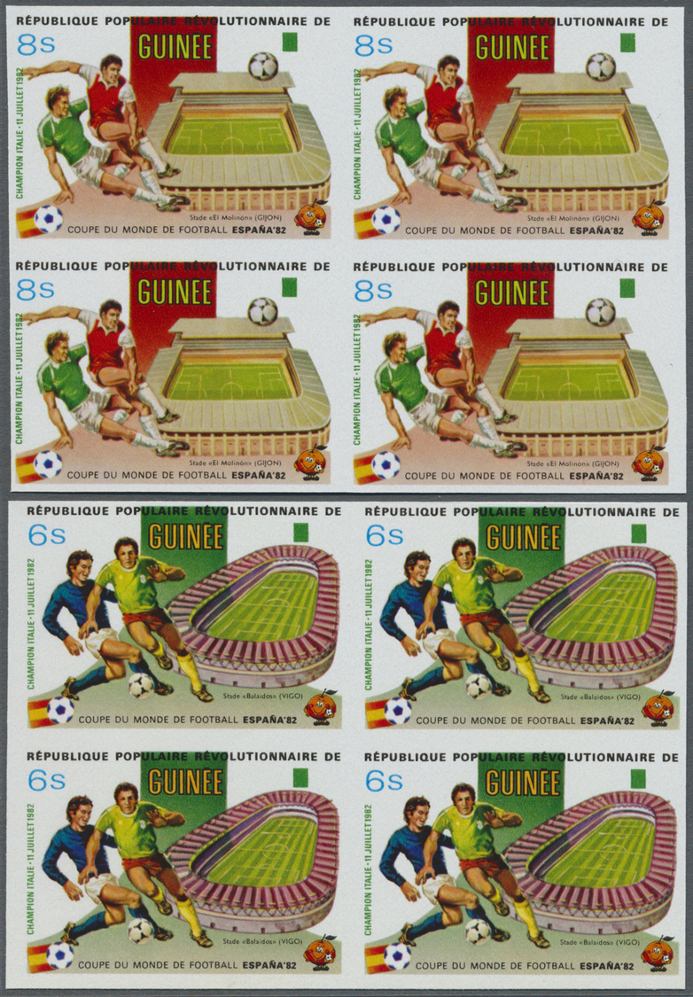 ** Thematik: Sport-Fußball / Sport-soccer, Football: 1982, SOCCER WORLD CUP SPAIN '82 - 7 Items; Guinea, Plate Proofs Fo - Other & Unclassified