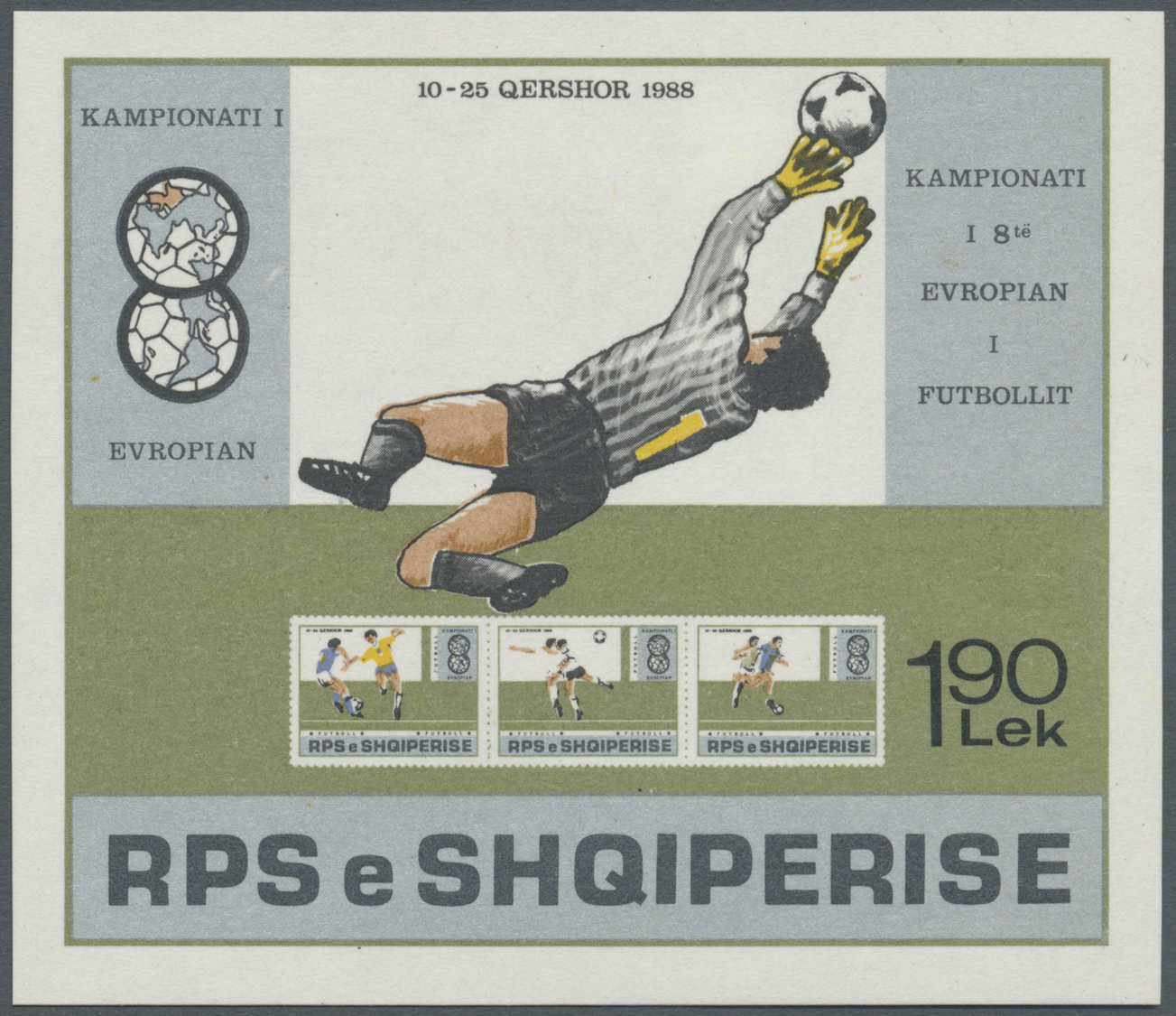 ** Thematik: Sport-Fußball / Sport-soccer, Football: 1988, Albania. Souvenir Sheet For The Issue "European Soccer Champi - Autres & Non Classés