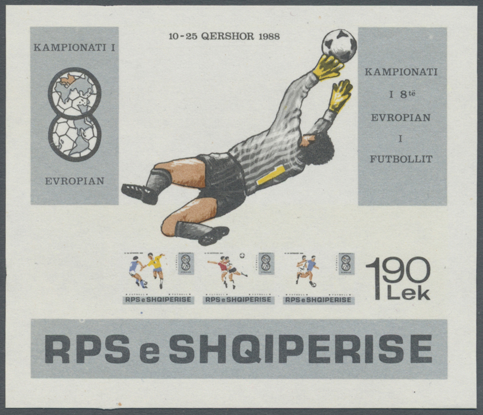 ** Thematik: Sport-Fußball / Sport-soccer, Football: 1988, Albania. Souvenir Sheet For The Issue "European Soccer Champi - Other & Unclassified