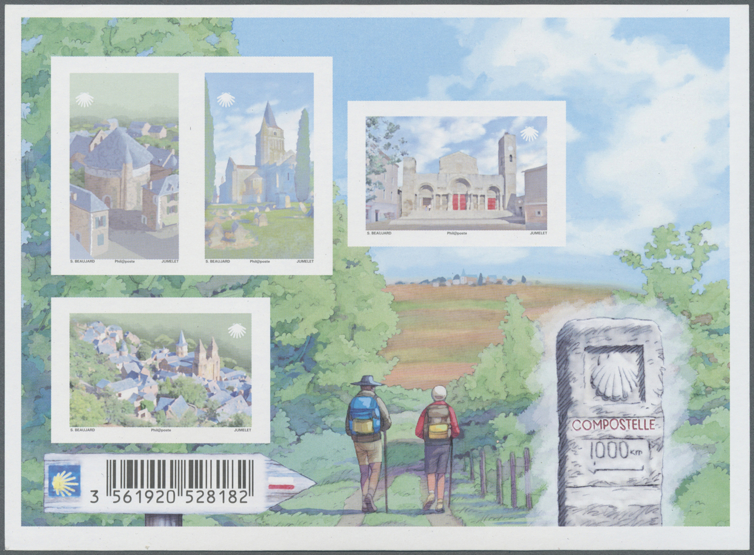 ** Frankreich: 2012/2013, Pilgrimige To St. James Of Compostela Two Different Miniature Sheets Both With MISSING - Used Stamps