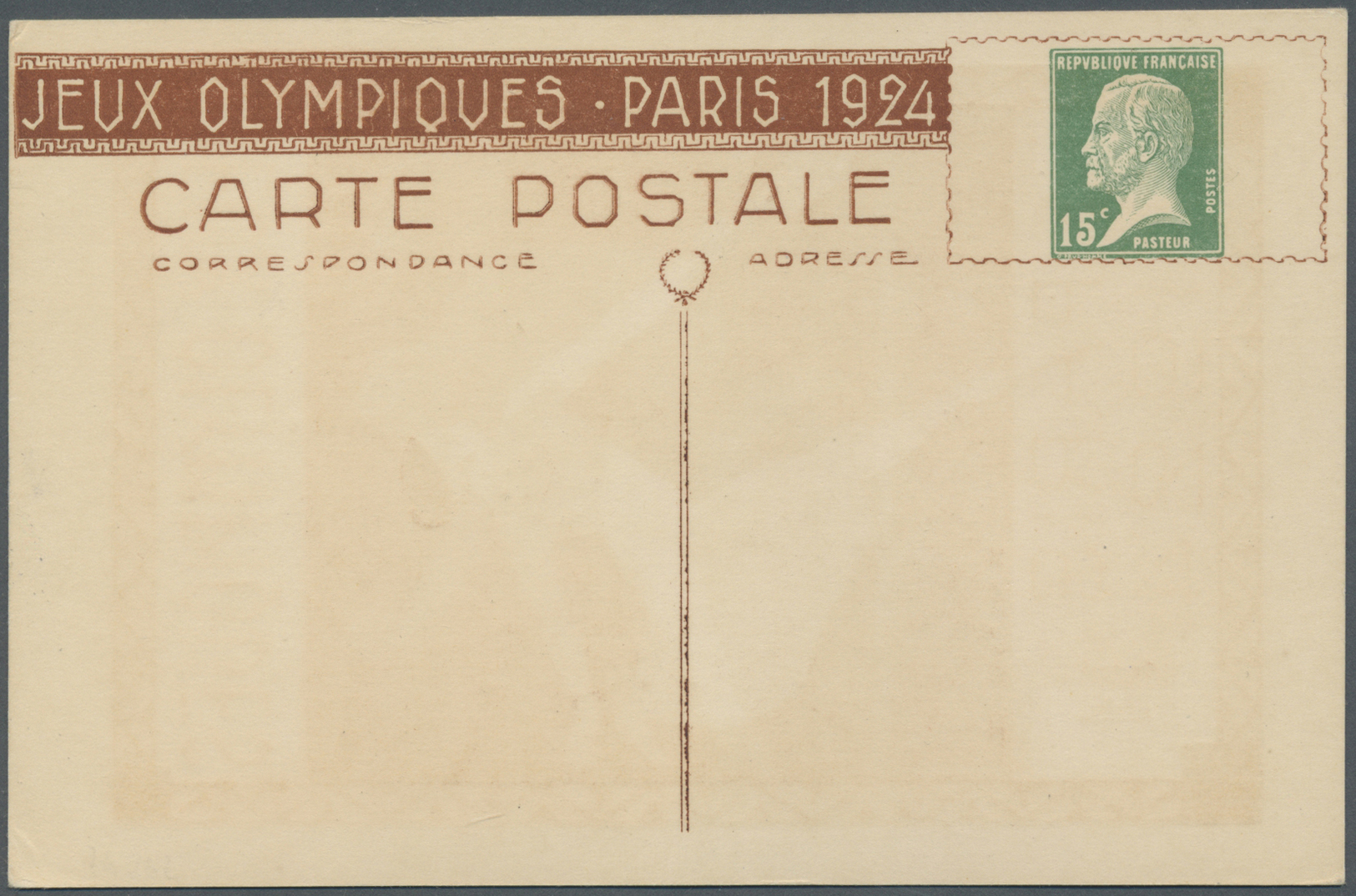 GA Thematik: Sport-Tennis / Sport-tennis: 1924, France. Private Picture Postcard 15c Pasteur "Jeux Olympiques Paris 1924 - Tennis