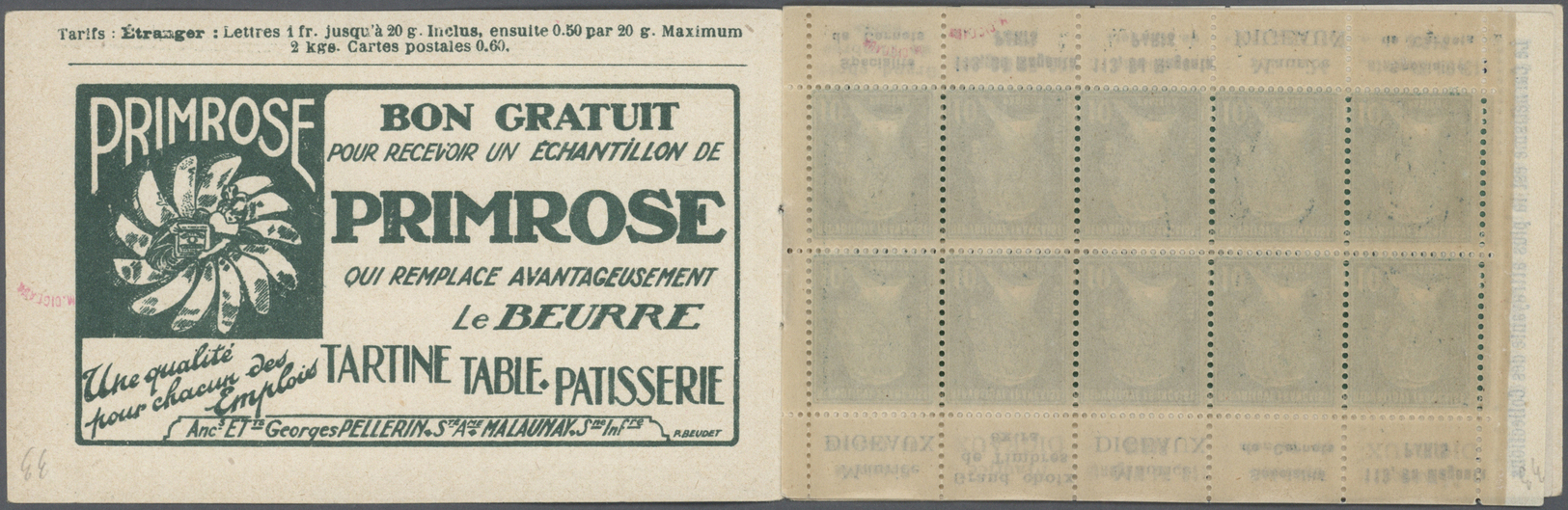 ** Frankreich - Markenheftchen: 1923. Maurice Digeaux. Complete Booklet With 20 Stamps "10c Pasteur" (series 93). - Autres & Non Classés