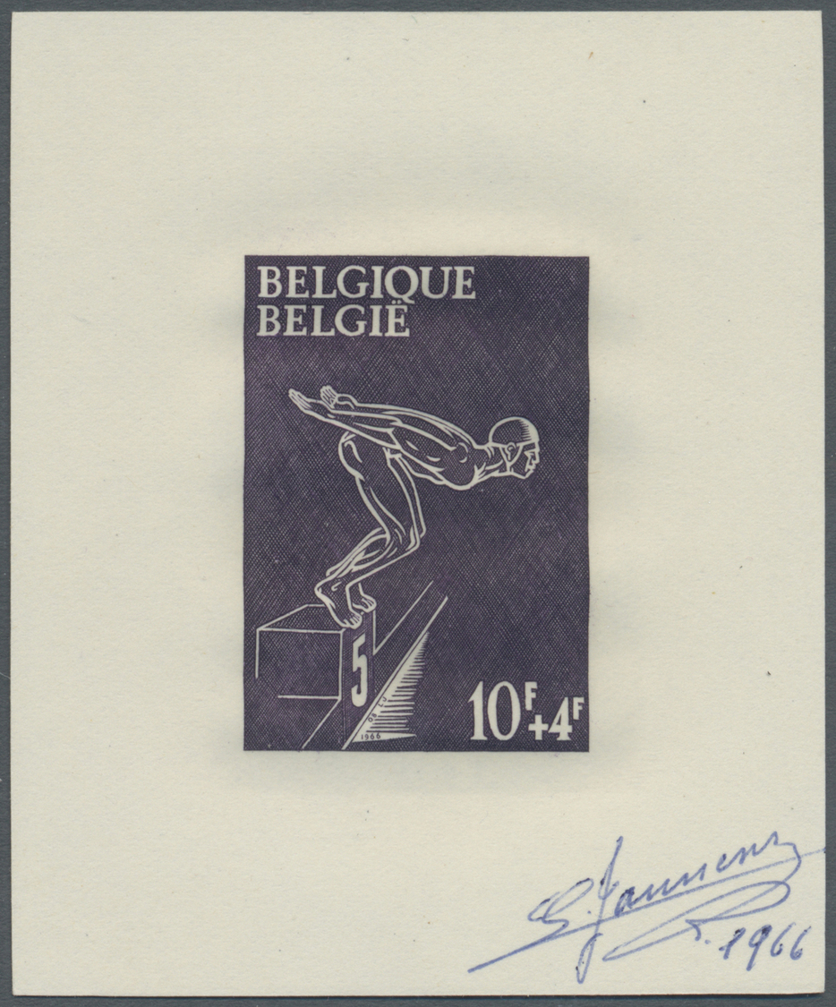 (*) Thematik: Sport-Wassersport / Sport-water Sports: 1966, 10+4 Franc Swimming, Essay In Black And White. Signed By The - Other & Unclassified
