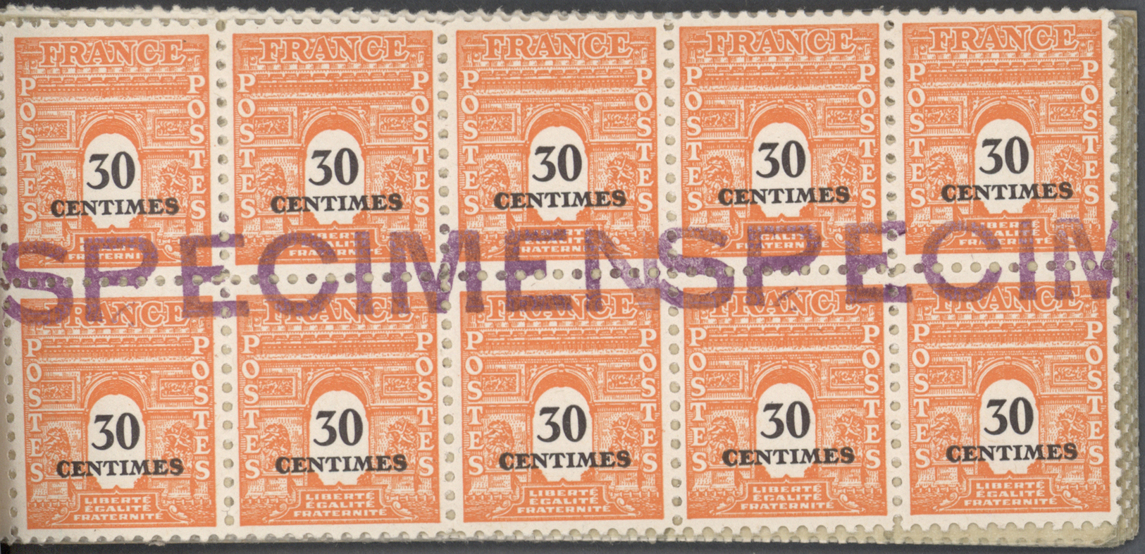 ** Frankreich - Markenheftchen: 1944. "Specimens Of Committee French Postage Stamps", 2° Série, Carnet Complet, F - Autres & Non Classés